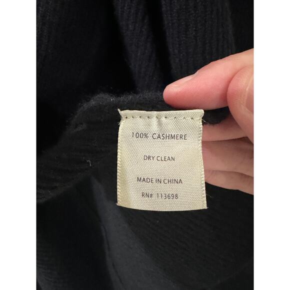 Margaret O'Leary 100% Cashmere Open Front Women's Cardigan Hoodie Black, size S - Picture 3 of 6